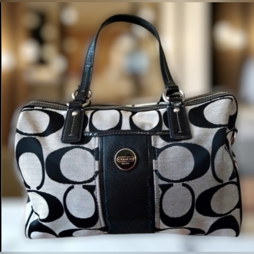 Coach Black and Gray Satchel